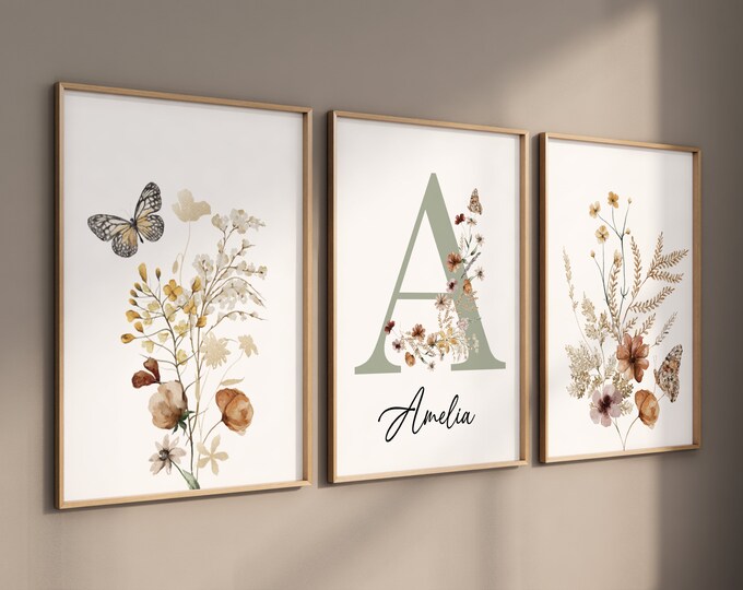 Pink Girl Nursery Gallery Wall Set Pink Girls Room Prints Set Girls ...