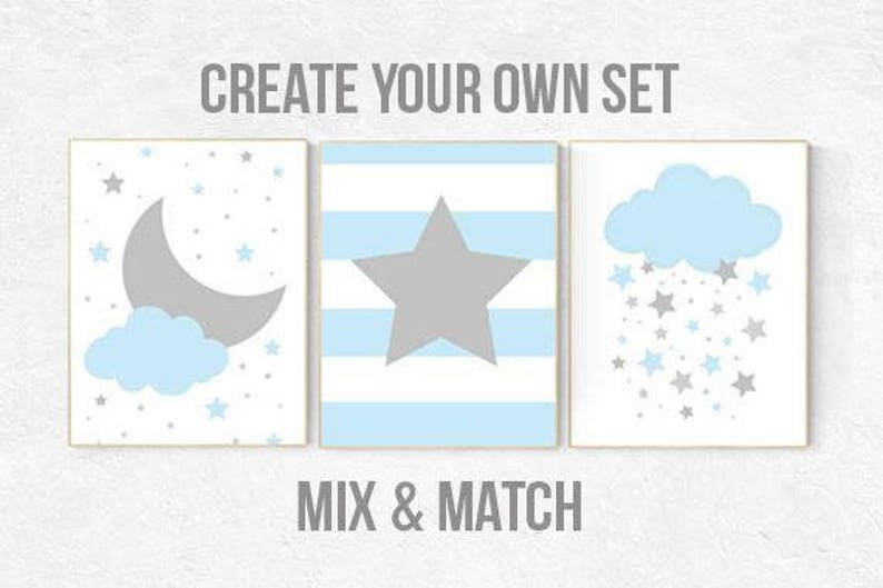 Nursery Decor Boy Nursery Wall Art Boy Boys Room Decor Blue Etsy