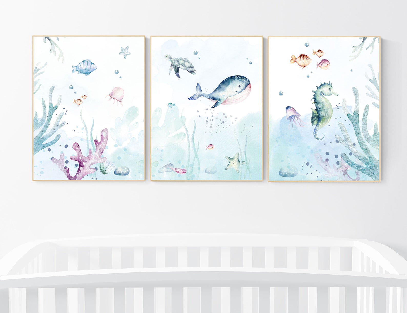 Under the Sea Wall Art Ocean Nursery Decor Nautical Nursery | Etsy