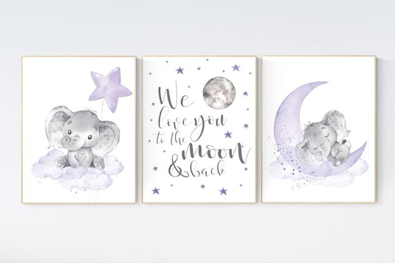 purple nursery decor