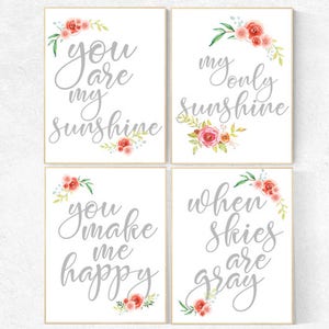Nursery decor girl you are my sunshine, Nursery decor flower, you are my sunshine wall art, nursery decor girl, nursery prints girl, nursery