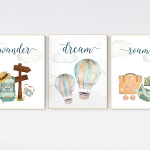 Travel nursery print, Explore nursery wall art, Baby boy nursery, Adventure Set of 3 prints, Camping Prints, Adventure Nursery Decor