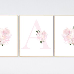 Lámina floral para habitación infantil: flor rosa, decoración para habitación de niña