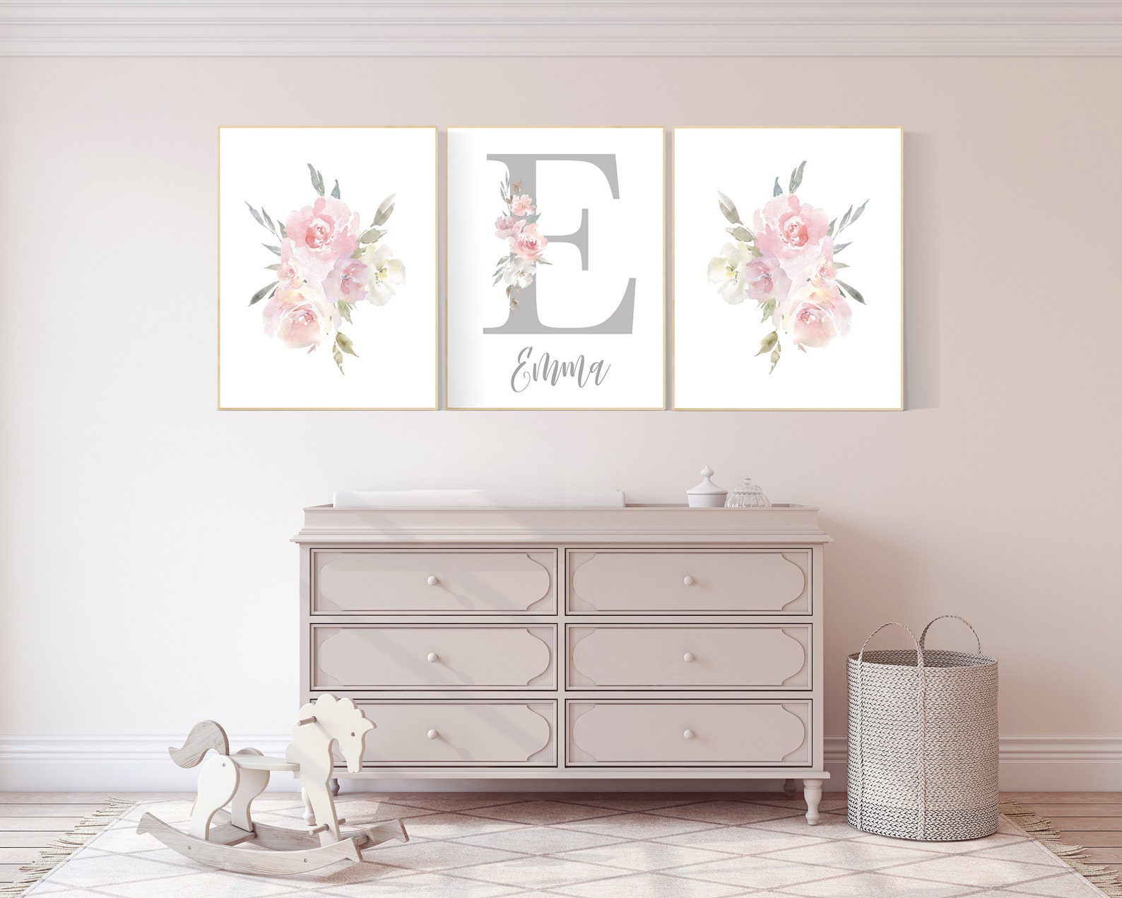 Nursery Decor Girl Floral Blush Nursery Nursery Decor Girl Etsy