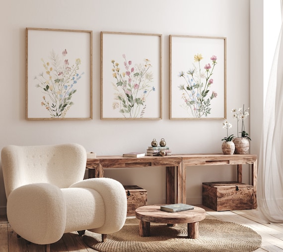 Wildflower Nursery Print: Boho Botanical Wall Art