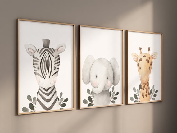 Nursery wall art animals, gender neutral nursery, Animals Nursery Prints, Woodland Nursery Decor, Safari Nursery Wall Art