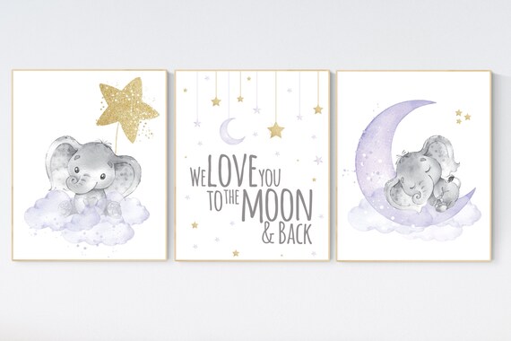 Elephant nursery decor girl, lilac, nursery decor girl purple, nursery decor elephant, nursery decor girl lavender and gray, lilac nursery