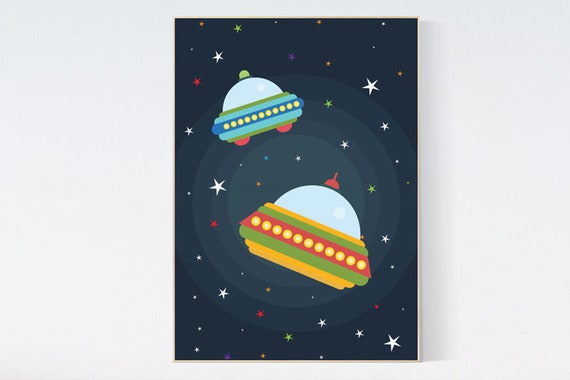 Space nursery decor, space themed nursery, outer space nursery wall art, baby boy, moon print, playroom decor kids room decor nursery prints