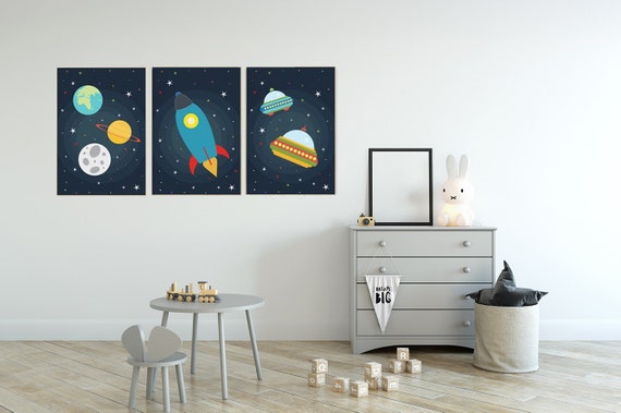 Nursery decor boy space, space nursery wall art, space themed nursery, kids room decor, nursery prints space, baby boy nursery, navy nursery