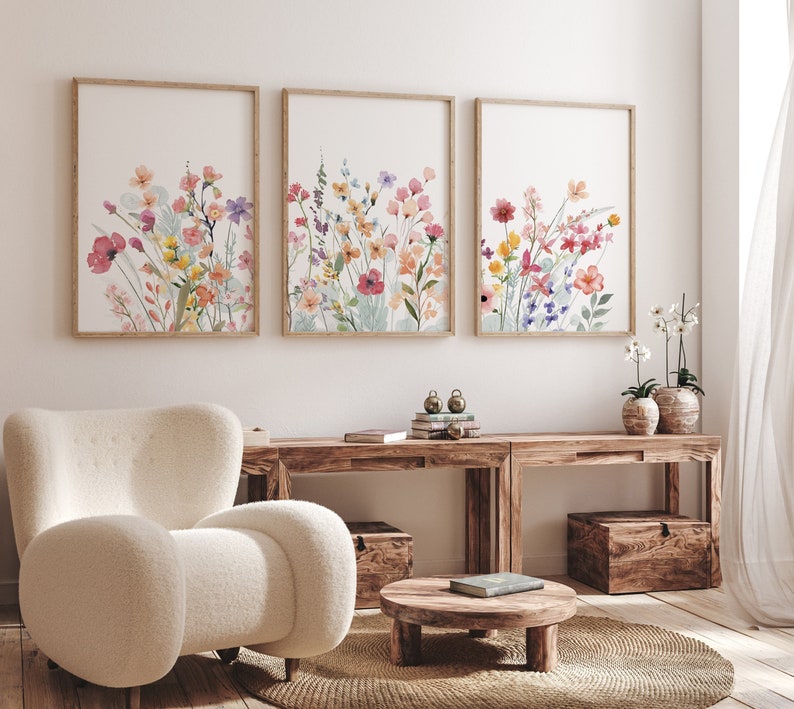 Watercolor Wildflower Nursery Print: Boho Floral Wall Art - Etsy