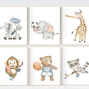 Sports nursery decor, Baby Animals Sport, Baby boy sports nursery, Safari nursery decor, football nursery, baseball nursery, golf nursery