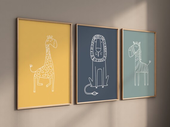 Safari Nursery Wall Prints, Boho Nursery Prints, jungle animals, Sage Green Nursery Art, animal Nursery Decor, animal prints