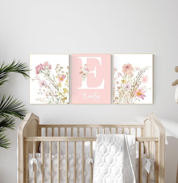 Boho Nursery wall art, Wildflower Nursery Decor, Floral Nursery, Girl Nursery Decor, vintage flower nursery, Botanical Print, home decor