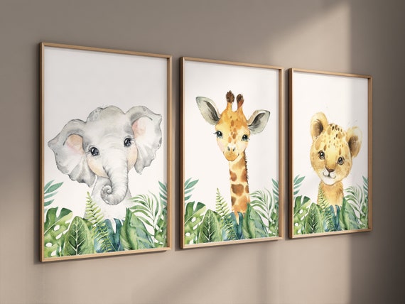 Tropical nursery, Safari Animal Nursery Prints, Jungle Animals, safari animals, safari nursery, gender neutral nursery, tropical animals