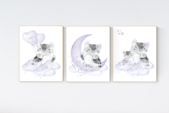 Owl nursery, nursery decor girl purple, Nursery decor owl, lilac nursery, nursery wall art, owl nursery, lavender nursery, girl nursery room