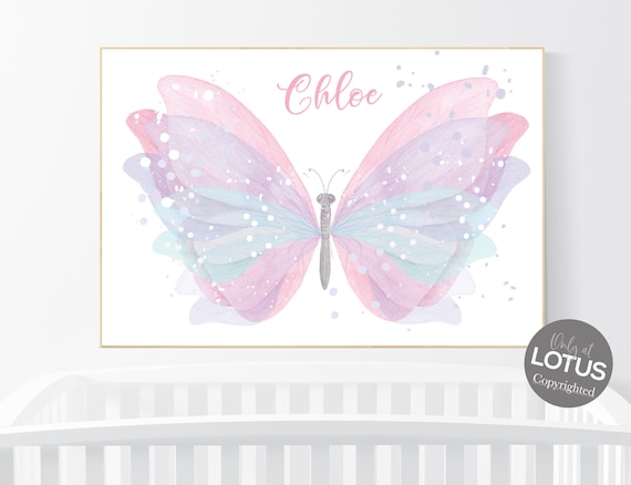 Nursery decor girl butterfly, pastel colors, pink nursery, Butterfly Nursery Art, girls room decor, butterfly prints, lilac nursery