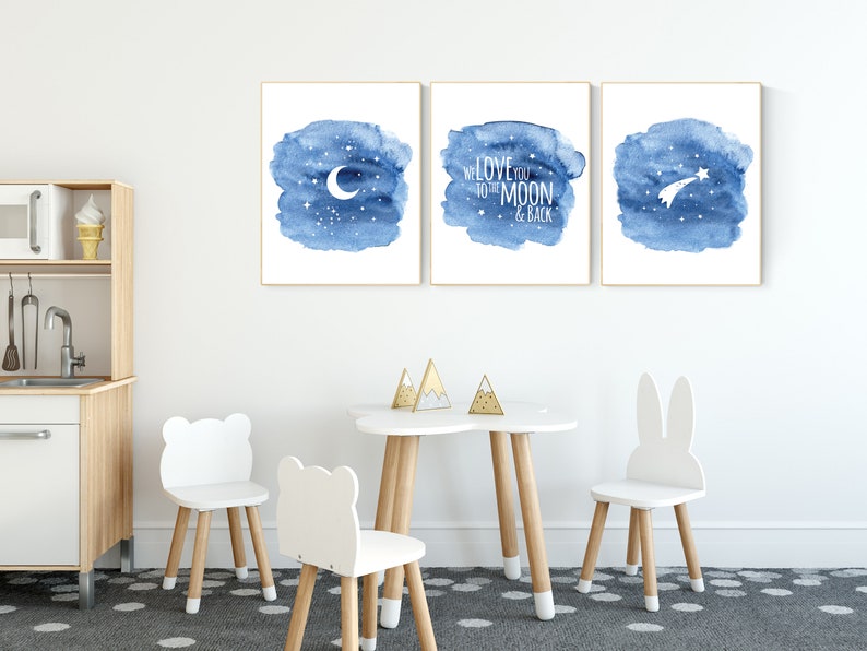 Nursery Decor Boy Navy Blue Nursery Wall Art Boy Navy Etsy