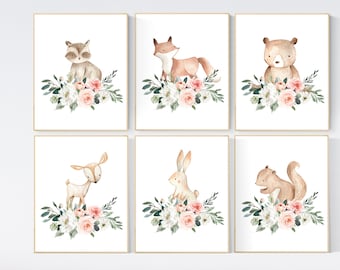 Nursery decor boho, Woodland nursery decor, animals prints, boho nursery, woodland themed nursery, nursery art woodland, nursery prints