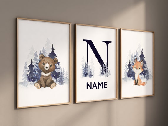 Nursery decor woodland, Woodland Nursery Wall Art, Woodland Print Set, animal prints, Woodland Animal Prints, gender neutral nursery