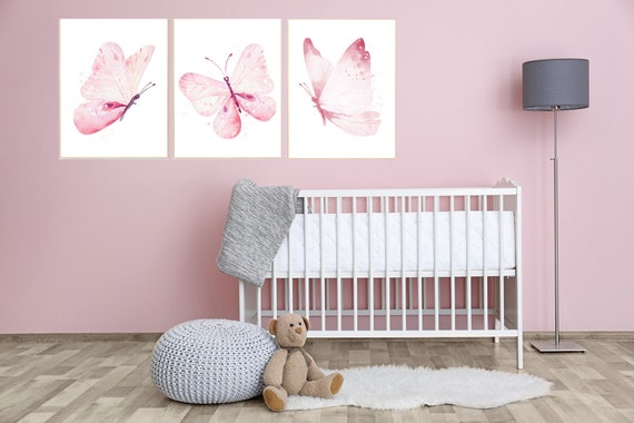 Butterfly Nursery Art, Girl Nursery Art, Butterfly Nursery Decor for Baby Girl, Butterfly Wall Art, Nursery decor girl butterfly