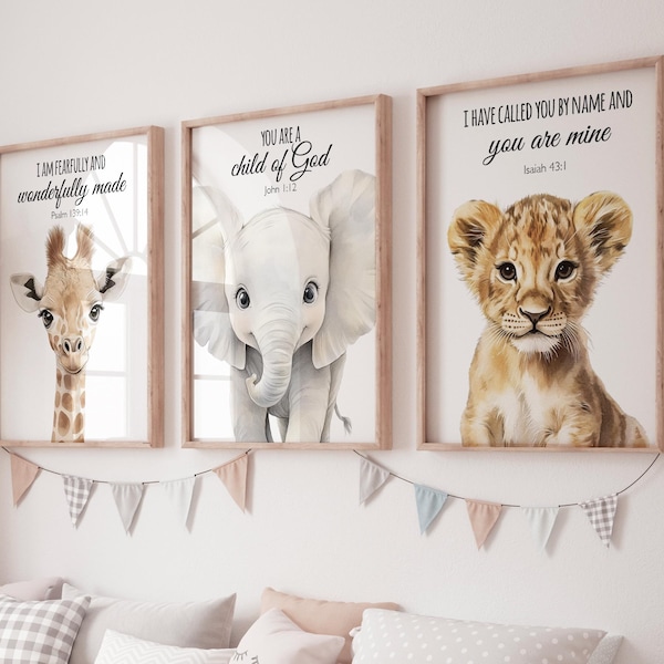 Safari Nursery Art Christian - Etsy