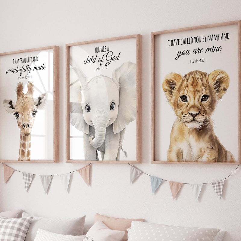 Safari Nursery Art Christian - Etsy
