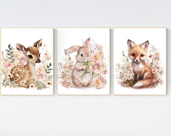 Floral Safari Animal Prints: Blush Nursery Decor
