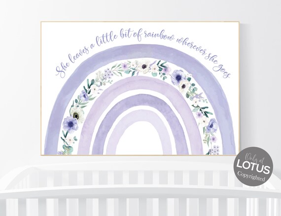 Purple nursery, Nursery decor girl rainbow, Boho Rainbow Set, lilac nursery, Nursery Decor boho, rainbow nursery, flower nursery, wildflower