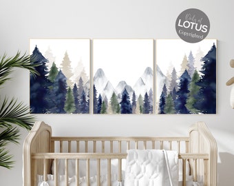 Woodland Nursery Prints, Mountain Print, sage nursery, nursery decor boy mountain, adventure theme nursery, forest, woodland animals