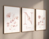 Boho Botanical Prints, girl nursery decor, Wildflower Nursery, floral nursery, blush pink, Wild Flowers, Flower Nursery, blush nursery