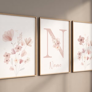 Boho Botanical Prints, girl nursery decor, Wildflower Nursery, floral nursery, blush pink, Wild Flowers, Flower Nursery, blush nursery