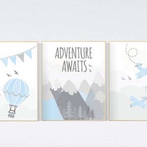 Adventure nursery decor, nursery decor boy adventure, nursery decor boy airplane, world map nursery, explore, mountain nursery, navy blue