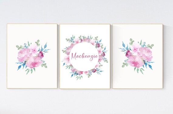 Nursery decor girl boho, nursery decor girl floral, floral nursery decor, flower nursery decor, pink nursery, girl nursery decor