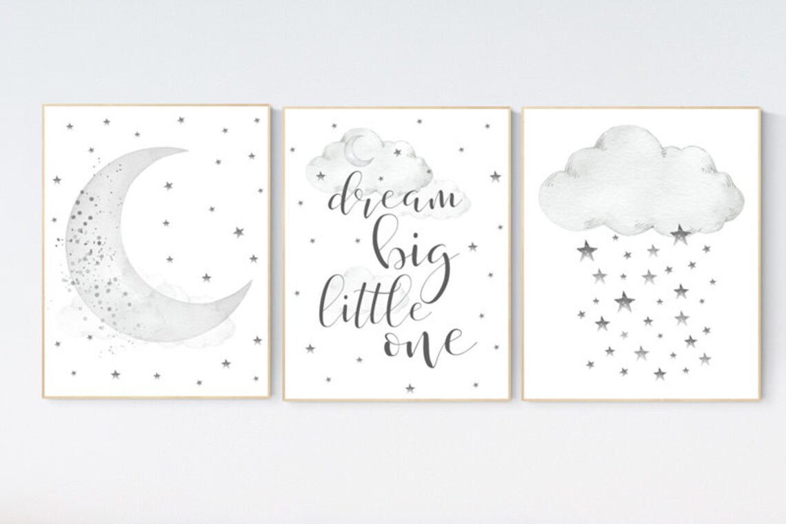 Nursery Wall Art Black and White Gray Nursery Nursery Decor Etsy