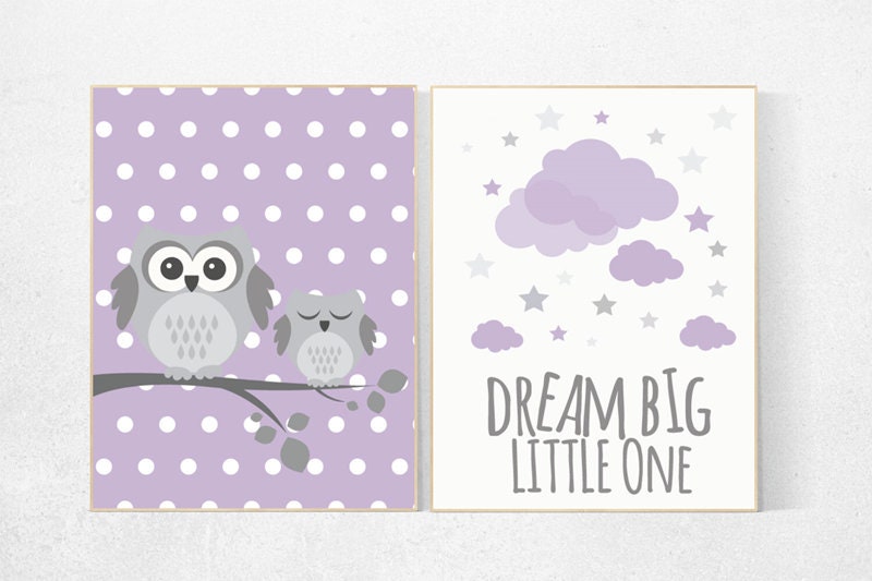 Lilac nursery wall art, nursery decor girl purple, lavender nursery art