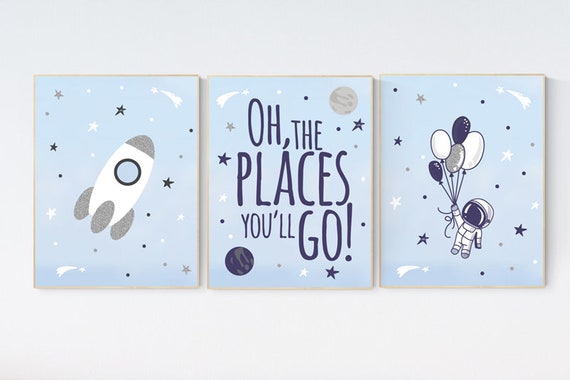 Nursery decor boy space,space nursery wall art, boys room decor space, planets nursery print, astronaut nursery, space poster for kids