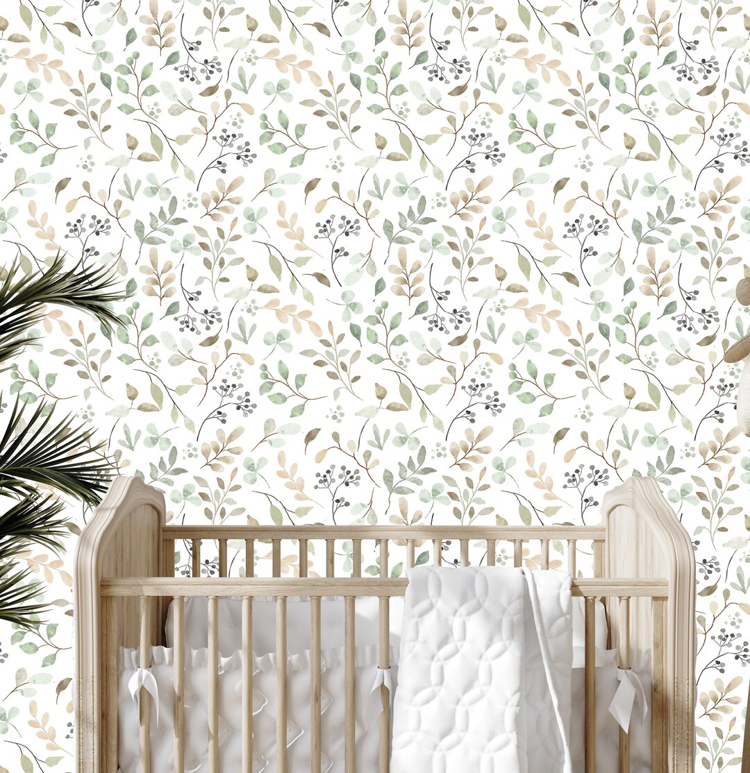 Nursery Wallpaper Boho Wallpaper Nursery Botanical Etsy