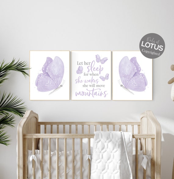 Nursery decor girl butterfly, nursery decor purple, nursery decor girl lilac, Butterfly Nursery Art, Girl Nursery Art, Butterfly Wall Art