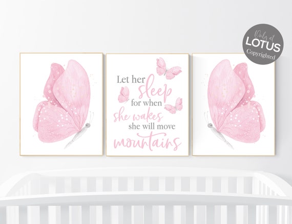 Nursery decor girl butterflies, Butterfly Nursery Art, Girl Nursery Art, Butterfly Nursery Decor for Baby Girl, Butterfly Art, light pink