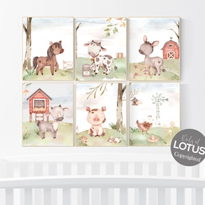 Nursery Wall Art Animals, Farm Animals, Farm Nursery, Nursery Prints ...