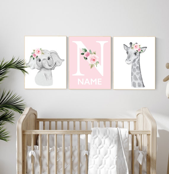 Nursery decor girl boho, Safari Floral Animals, Nursery Prints, Nursery Decor, Girls Nursery Decor, Safari Nursery, jungle animals