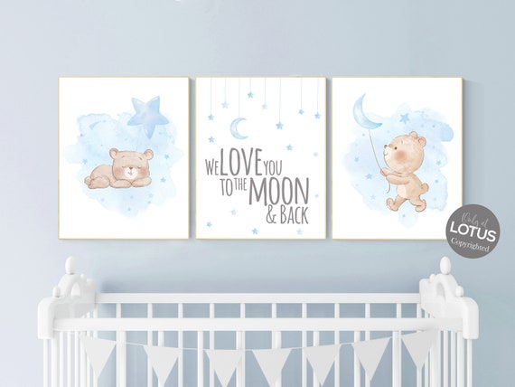 Boy nursery decor, Nursery decor bear, bear nursery print, teddy bear decor, boy nursery wall decor, boy nursery ideas, teddy bear