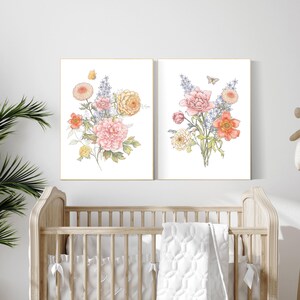 Wildflower Nursery Decor, Boho Nursery wall art, Floral Nursery, Girl Nursery Decor, vintage flower nursery, Botanical Print, home decor