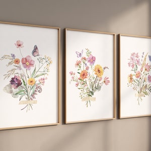 Boho Nursery wall art, Wildflower Nursery Decor, Floral Nursery, Girl Nursery Decor, vintage flower nursery, Botanical Print, home decor