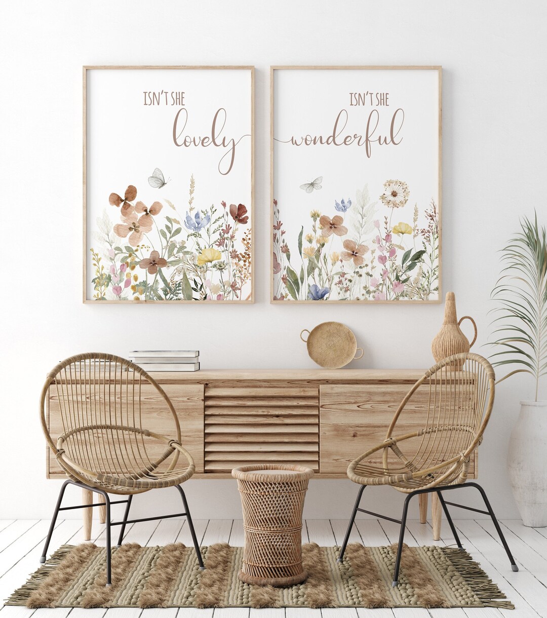 Wildflower Nursery Print: Boho Floral Wall Art - Etsy