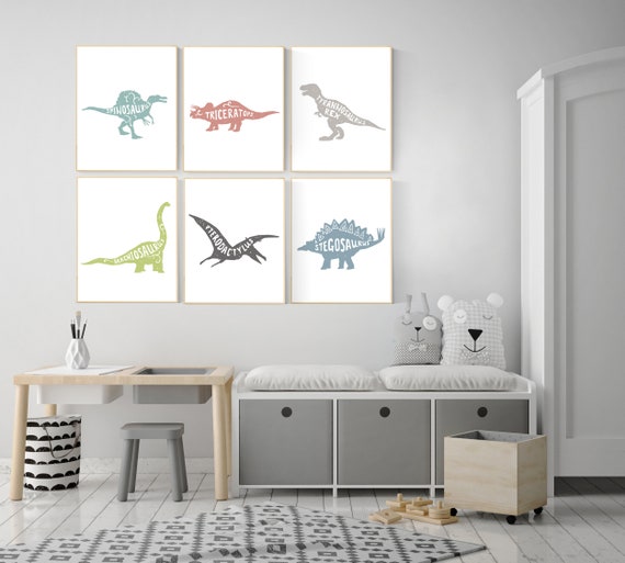 Nursery decor boy dinosaur, dinosaur wall art decor, kids room decor dinosaur, dino nursery, dinosaur prints, boy nursery bedroom, children