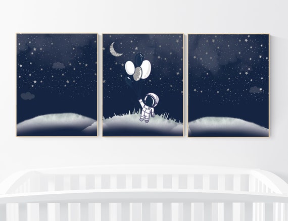 Space nursery decor boy, Space themed nursery, outer space, boys room wall art, baby boy, playroom, space nursery print, space nursery print