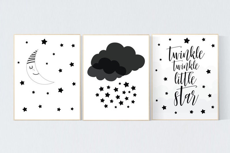 Black and White Nursery Prints Baby Room Decor Gender Etsy