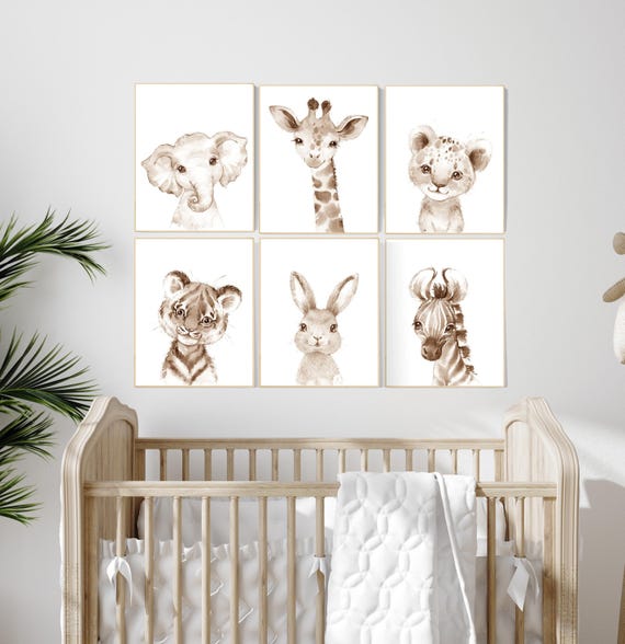 Animal prints nursery, safari animals, gender neutral nursery, Animals Nursery Prints, Woodland Nursery Decor, Safari Nursery Wall Art