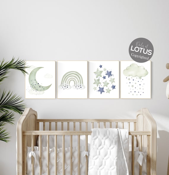 Boy nursery decor, Sage green nursery decor, green and navy nursery, rainbow nursery, green nursery, boy nursery wall decor, navy nursery